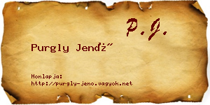 Purgly Jenő névjegykártya
